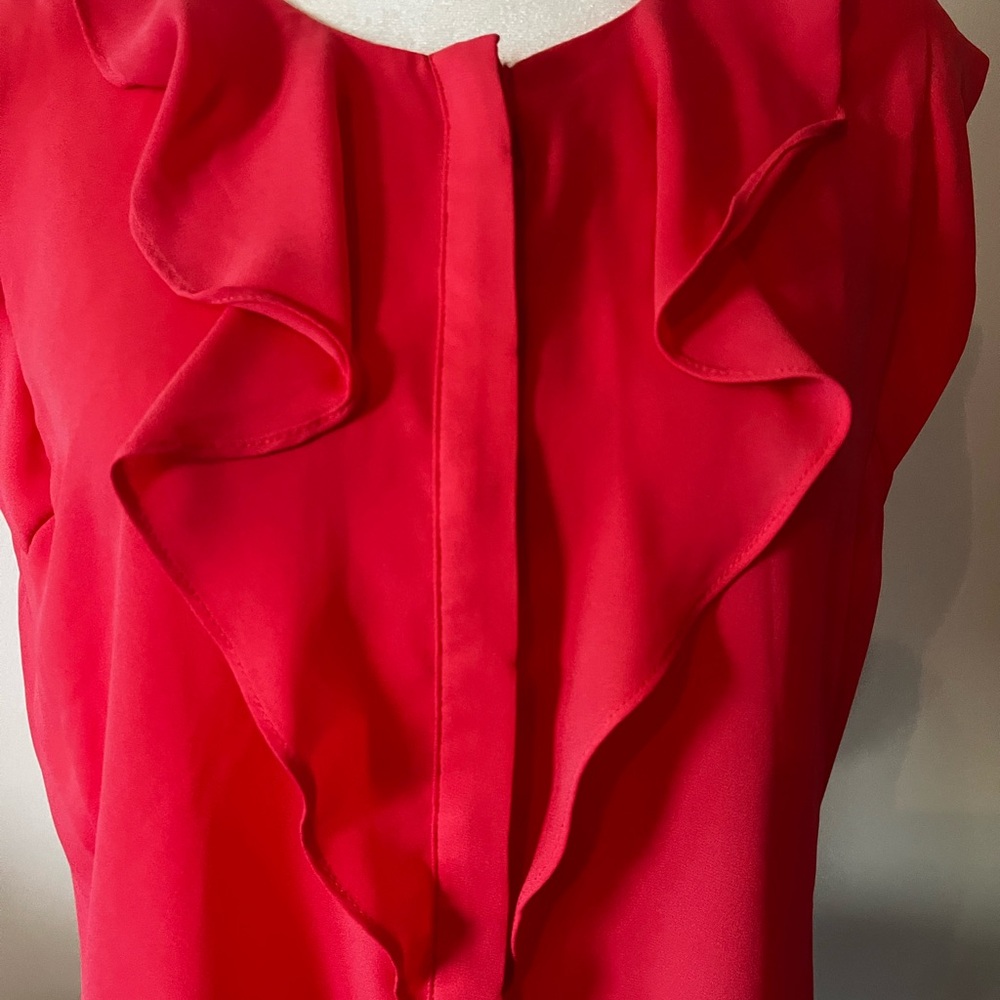 Worthington Coral Ruffle Front Blouse
